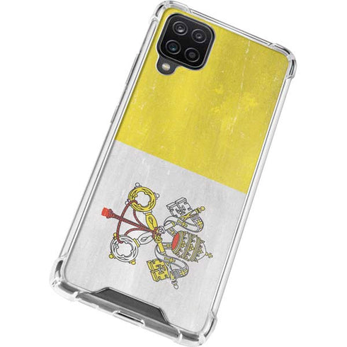 Vatican City Flag Distressed Galaxy A12 Clear Case